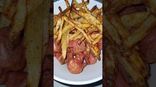 🍟salchipapas papas salchichas recetasrapidas freidoradeaire airfryer recetas recetasfaciles [upl. by Lirrehs]