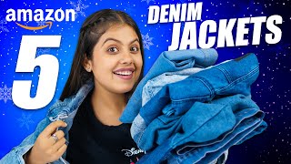 5 Best Stylish Jackets for Winter Women 🔥 Amazon Denim Jacket Haul Review 2023  ONE CHANCE Women [upl. by Liponis389]