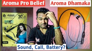 Aroma NB120 Dhamaka vs Aroma NB 119 Pro belief neckband full review unboxing comparison [upl. by Atiuqel]