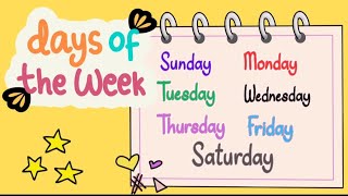 Days of the week  7 Days in a week  Days of week songDays of week for kids Days of the week name [upl. by Enairda790]