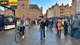 Bruges Belgium Walking Tour  The Dreamy city of Belgium 4K HDR [upl. by Nuarb]