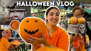 Halloween Vlog 🎃 👻 pumpkin pie  decorations  🧛🏿‍♀️دوزو معايا الهالوين [upl. by Eastman662]