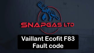 Vaillant Ecofit F83 fault code [upl. by Arreis]