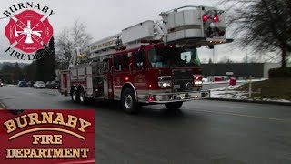 Burnaby Fire Department Ladder 6 Responding [upl. by Ydnew248]