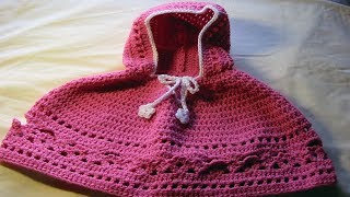 Crochet Baby Poncho With Hood [upl. by Anar]