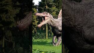 🦖BULL TREX vs SPINOSAURUS in JWE2 jurssicworld dinosaurs jurassicpark jurassicworldevolution2 [upl. by Enos]