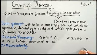 Group Theory  Semigroup  Examples  Lecture 4  Theta Classes [upl. by Bilbe38]