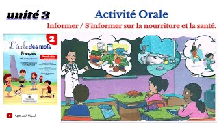 Activités orales المستوى الثاني Informer  S’informer sur la nourriture et la santé l’école des mots [upl. by Sung]