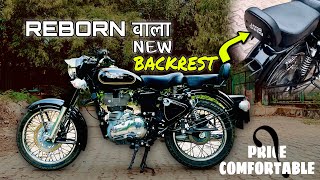 Old Model Bullet 350 में New Classic 350 Reborn Backrest  How To Install Backrest In Bullet 350 [upl. by Osmo138]