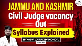 Jammu Kashmir Civil Judge Vacancy Out  Syllabus Explained  StudyIQ [upl. by Anomis941]