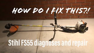 Broken won’t start Stihl FS55 gas trimmer diagnoses and fix [upl. by Finn816]