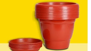 Plant pots plastic brown colour with draining plate product unboxing Ft N² [upl. by Dorr786]