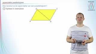 Hoe bereken je de oppervlakte van een parallellogram havovwo 2  WiskundeAcademie [upl. by Poler541]