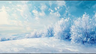 Winter Frost Landscape  Art Screensaver for Frame TV  Snowy Fields Wallpaper [upl. by Karisa]