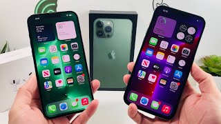 iPhone 13 Pro Max Alpine Green vs Graphite Color Comparison [upl. by Woermer]