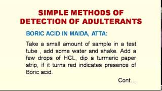 Adulteration in Foods Common Adulterants and Simple Methods of Detection [upl. by Ingrim]