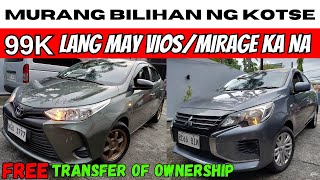 BILIHAN NG PINAKAMURANG TOYOTA VIOS MITSUBISHI MIRAGE UP TO 50 OFF  CHEAPEST REPO CARS 2023 [upl. by Slein]