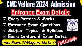 CMC Vellore Entrance Exam 2024CMC Vellore BSc Nursing Entrance ExamCMC Paramedical Admission 2024 [upl. by Atteyram206]