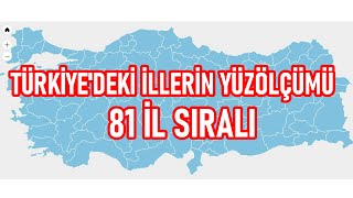 Türkiyenin Yüzölçümü  Şehirlerin Yüzölçümü  En Büyük ve En Küçük İller  Sıralı Liste [upl. by Aivatnuahs]