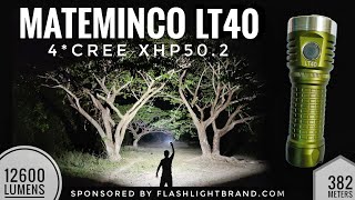 Mateminco LT40 4Cree XHP502 12600 lumens 382 meters throw [upl. by Ymaj]