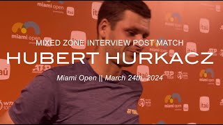 Hubert Hurkacz Mixed Zone post match interview at miamiopen [upl. by Ferrell]