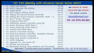 SERVER 2016 2019 ACTIVE DIRECTORY 70 742 94 VIDEOS IN TAMIL [upl. by Waxler]