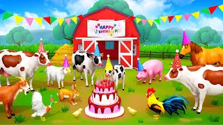 Crazy baby Cow Birthday Celebrations at Farm  Cow Cartoon Videos  Funny Animals TV [upl. by Julietta]