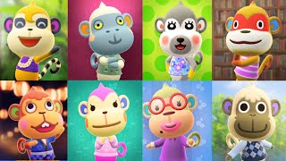 All 8 Monkey Villager House Interiors in Animal Crossing New Horizons [upl. by Syla]