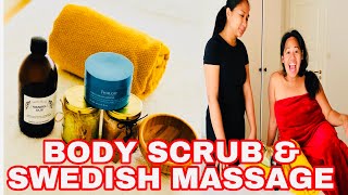 FULL BODY SCRUB  SWEDISH MASSAGE AT HOME BY RUTLEDAL SPA SERVICES IN BERGEN  ASMR SPA [upl. by Nuajed]