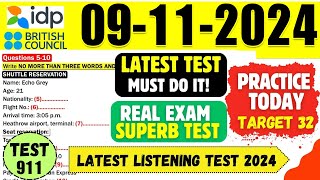 IELTS Listening Practice Test 2024 with Answers  09112024  Test No  911 [upl. by Donny222]