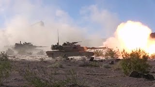 M1A1 Abrams Firing From HullDown Positions [upl. by Dekeles]