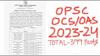 OPSC OCSOAS 2023 NOTIFICATIONS OUT [upl. by Scotti350]