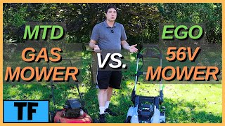 EGO 56V Mower VS MTD Gas Mower Best mower to buy [upl. by Annaitat]