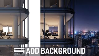 Add Background Architectural  Photoshop Architecture [upl. by Nacim]