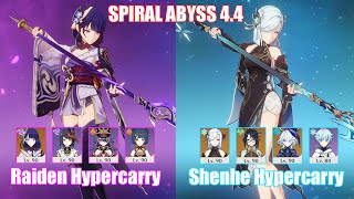 C0 Raiden Hypercarry amp C2 Shenhe Xianyun Hypercarry  Spiral Abyss 44  Genshin Impact [upl. by Asir]