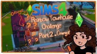 Building a Fully ORANGE house in the Sims 4 Rainbow Townhouses part 2 [upl. by Atteve]