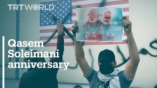 Thousands in Iraq mark the death anniversary of Qasem Soleimani [upl. by Isied]