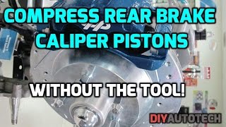 How To Compress Rear Brake Caliper Piston  WITHOUT THE TOOL  HD [upl. by Acysej]