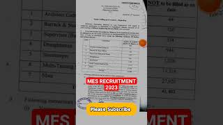 MES recruitment notification out 2023  Military Engineer Services MES defencejobs2023 [upl. by Carrol13]