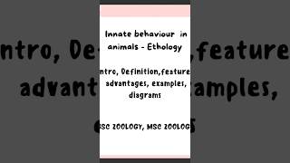 Innate or instinct behaviour in animals msczoology shortsviral trending shorts ethology [upl. by Daniela]