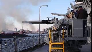 Battleship New Jersey Fires Newly Restored Quad40 Guns [upl. by Danna138]