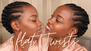 Flat Twists Half n Half Natural Hairstyle relaxing no talk vibes [upl. by Eineeuq]