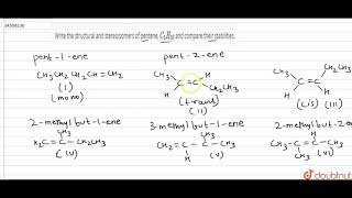 Write the structural and stereoisomers of pentene C5H10 and compare their stabilities [upl. by Iahc555]