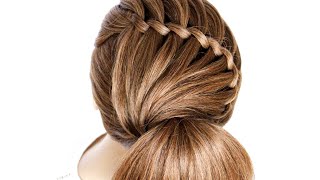 How To Twisted Headband Braid with Ponytail for Medium or Long Hair shorts [upl. by Pooley]