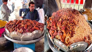 Peshawari Chawal Beaf Polao  Zaiqa Chawal GOLDEN POLAU  Street Food Vlog [upl. by Zoila]