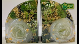 How to make Resin Bookends with Artificial Flowers [upl. by Amery]