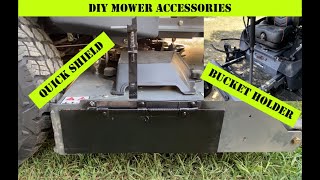 DIY ZERO TURN MOWER ACCESSORIES QUICK SHIELD amp BUCKET HOLDER SPARTAN SRTXD [upl. by Nevla822]