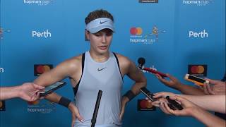 Eugenie Bouchard press conference RR  Mastercard Hopman Cup 2018 [upl. by Nohsal24]