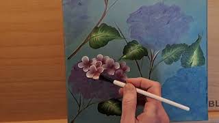 Painting Hydrangeas On Canvas [upl. by Lyred]