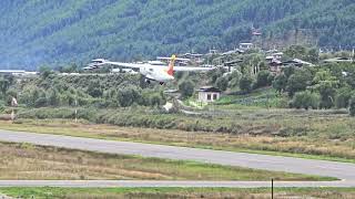 ATR 42600 Takeoff Short Runway Big Adventure  Bumthang Airport Bhutan 🇧🇹 [upl. by Emya494]